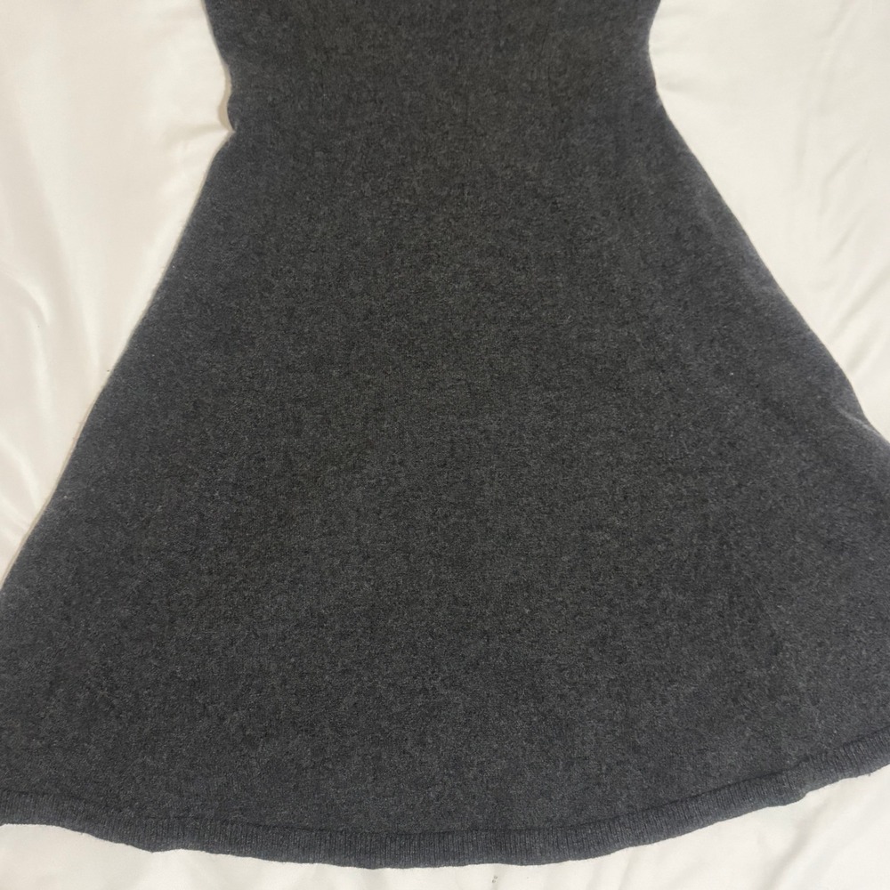 Antonio Melani 100% Cashmere Sweater Dress Gray Short Sleeve Fit Flare Small - Picture 4 of 12